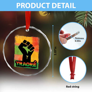 Burkina Faso Ibrahim Traoré Crystal Glass Ornament TS10 Print Your Wear