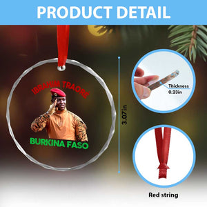 Burkina Faso Ibrahim Traoré Thomas Sankara Crystal Glass Ornament TS10 Print Your Wear