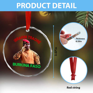Burkina Faso Ibrahim Traoré Thomas Sankara Crystal Glass Ornament TS10 Print Your Wear
