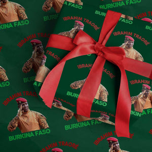 Burkina Faso Ibrahim Traoré Thomas Sankara Wrapping Paper Roll TS10 Green Print Your Wear