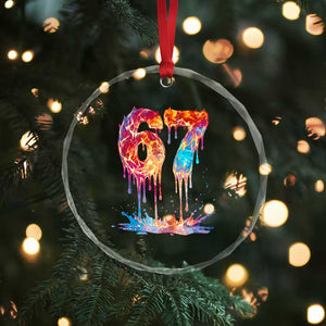 Burning Six Seven Crystal Glass Ornament Drip Fire Flame Meme TS12 Print Your Wear