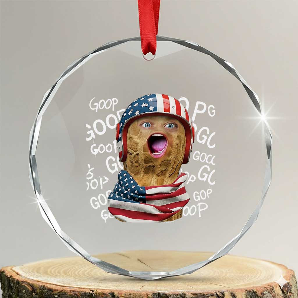 Burnt Peanut Goop Crystal Glass Ornament Patriotic American Flag TS14 Transparent Glass 3'' Circle Print Your Wear