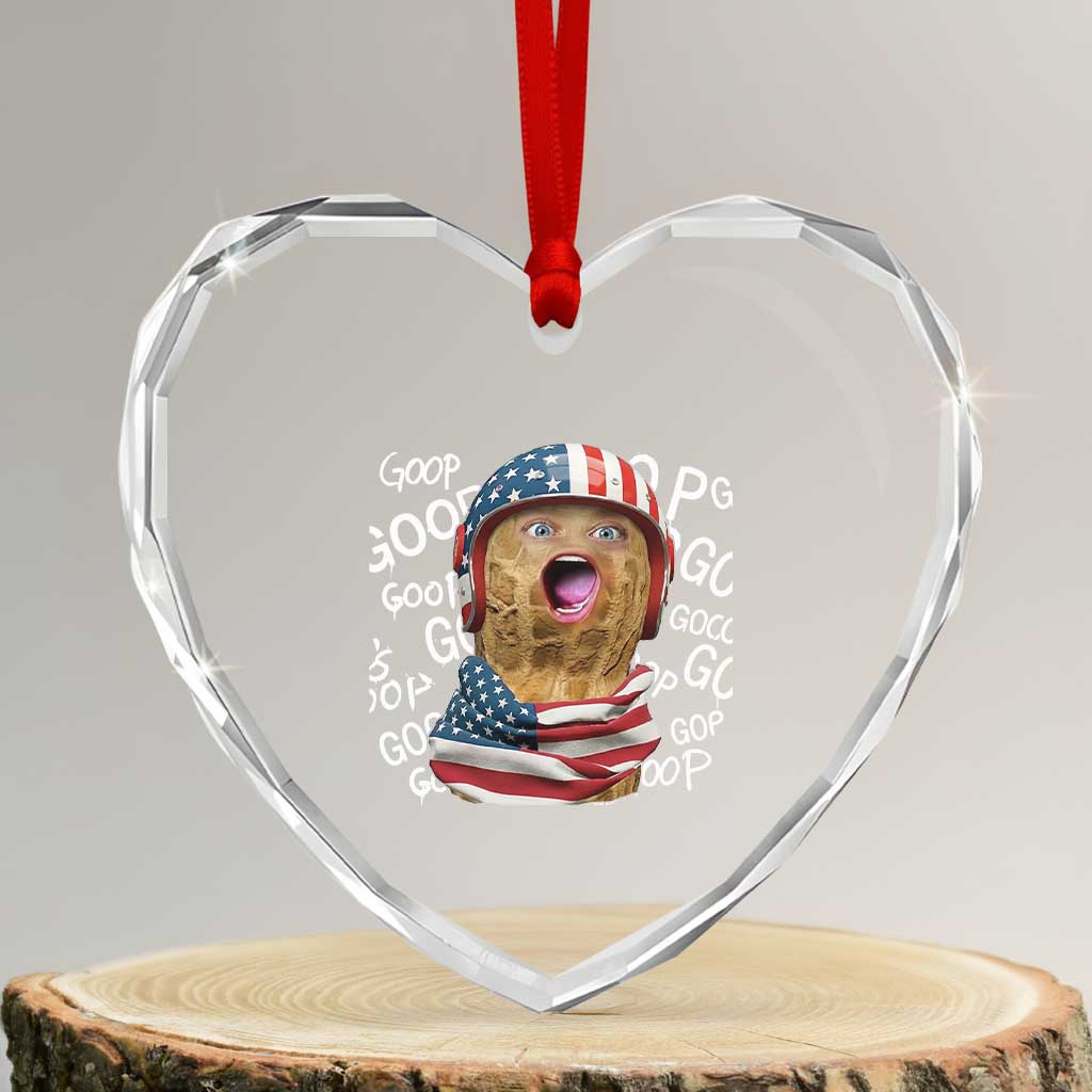 Burnt Peanut Goop Heart Crystal Glass Ornament Patriotic American Flag TS14 Transparent Glass 3'' Heart Print Your Wear