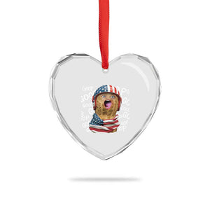 Burnt Peanut Goop Heart Crystal Glass Ornament Patriotic American Flag TS14 Print Your Wear