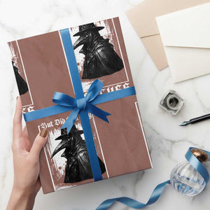 But Did You Try Leeches Plague Doctor Wrapping Paper Roll Funny Middle Age Black Death Gothic TS11 Mocha Print Your Wear