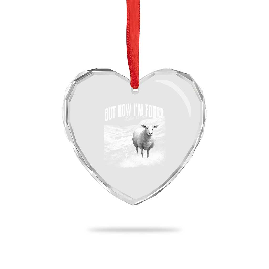 But Now I'm Found Heart Crystal Glass Ornament Christian Faith Sheep TS11 Print Your Wear