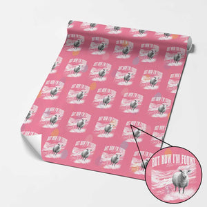 But Now I'm Found Wrapping Paper Roll Christian Faith Sheep TS11 Pink Print Your Wear