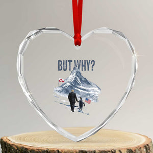 But Why Penguin Heart Crystal Glass Ornament Head Towards The Mountains Penguin Meme TS14 Transparent Glass 3'' Heart Print Your Wear