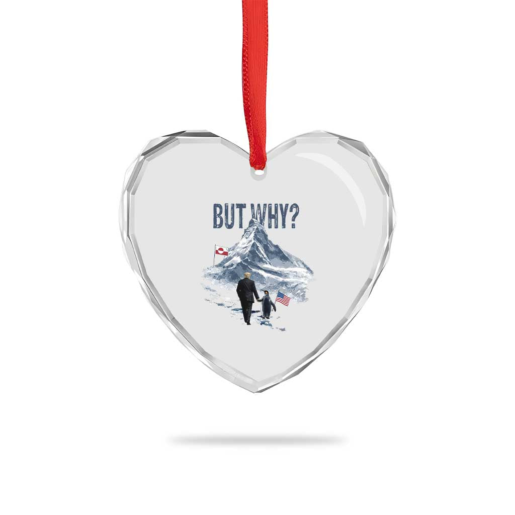 But Why Penguin Heart Crystal Glass Ornament Head Towards The Mountains Penguin Meme TS14 Print Your Wear