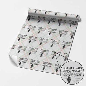 But Why Penguin Wrapping Paper Roll Not All Who Wander Are Lost TS14 Christmas Plaid Print Your Wear