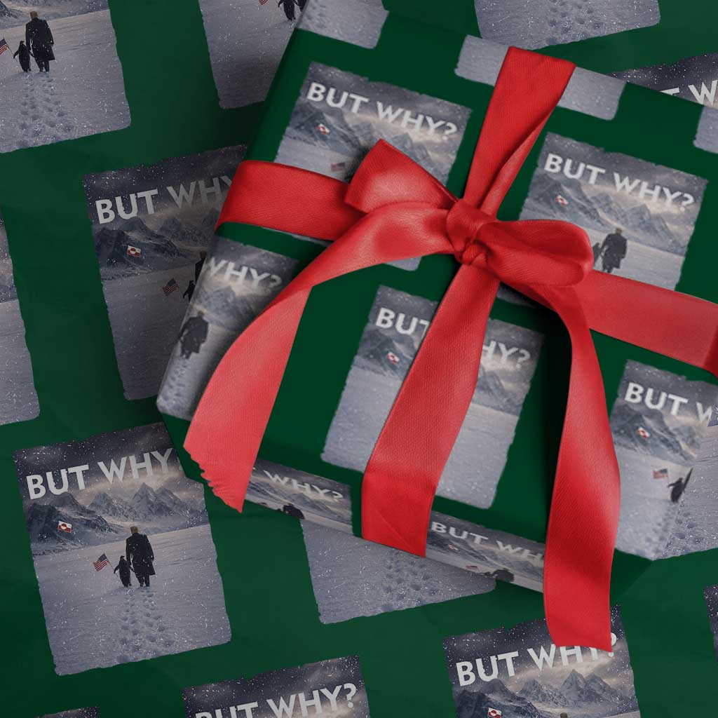 But Why Penguin Wrapping Paper Roll Trump Nihilist Penguin Political Meme Minimal TS14 Green Print Your Wear