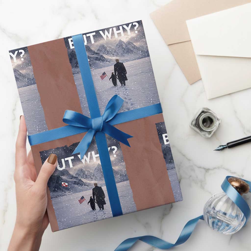 But Why Penguin Wrapping Paper Roll Trump Nihilist Penguin Political Meme Minimal TS14 Mocha Print Your Wear