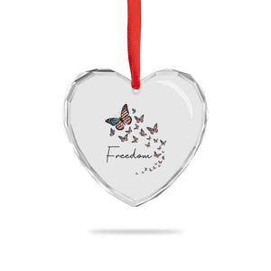 Butterfly Of Freedom American Pride Heart Crystal Glass Ornament TS12 Print Your Wear
