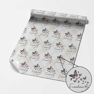 Butterfly Of Freedom American Pride Wrapping Paper Roll TS12 Christmas Plaid Print Your Wear