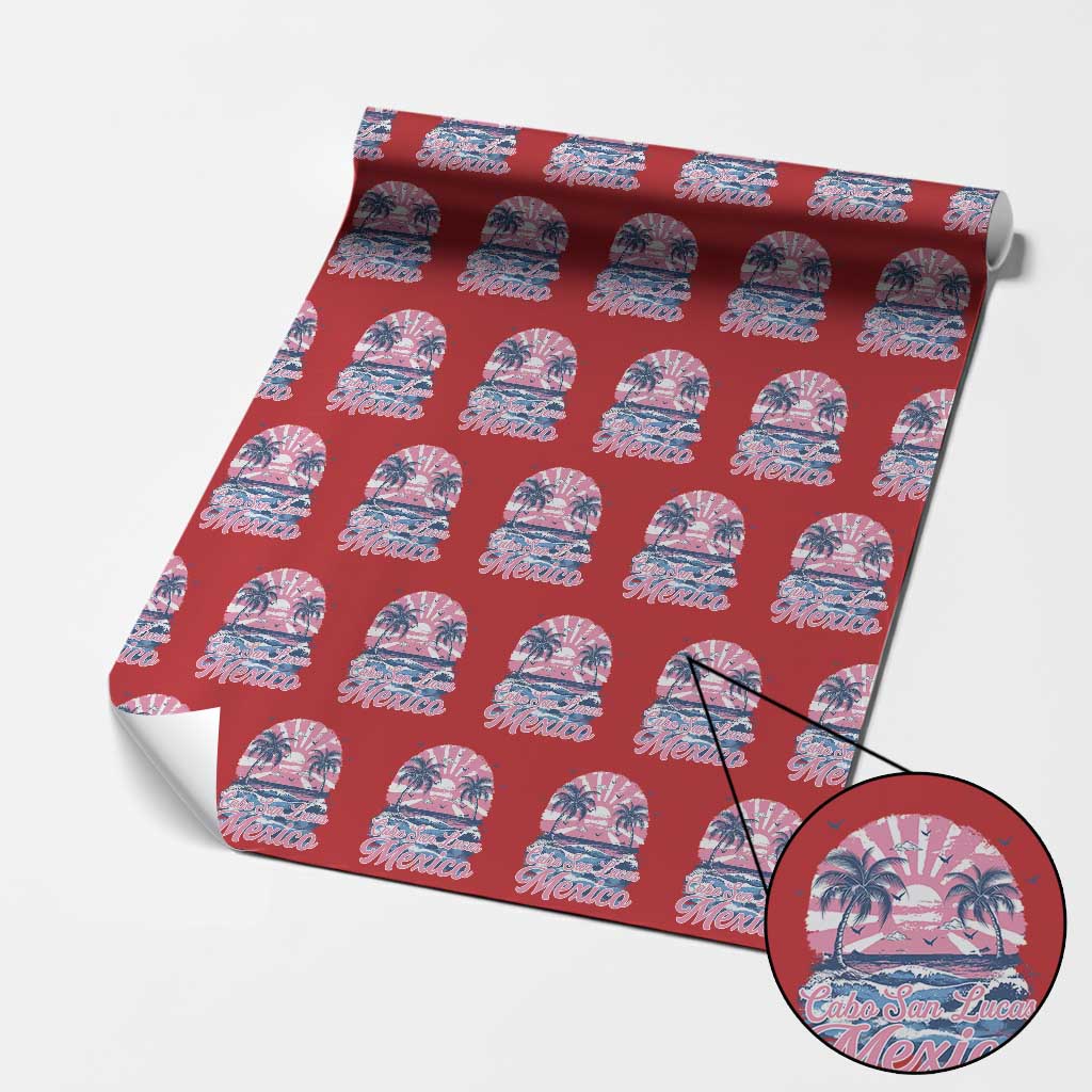 Cabo San Lucas Mexico Wrapping Paper Roll Vintage Retro Beach Summer Vacation Family Trip TS10 Red Print Your Wear