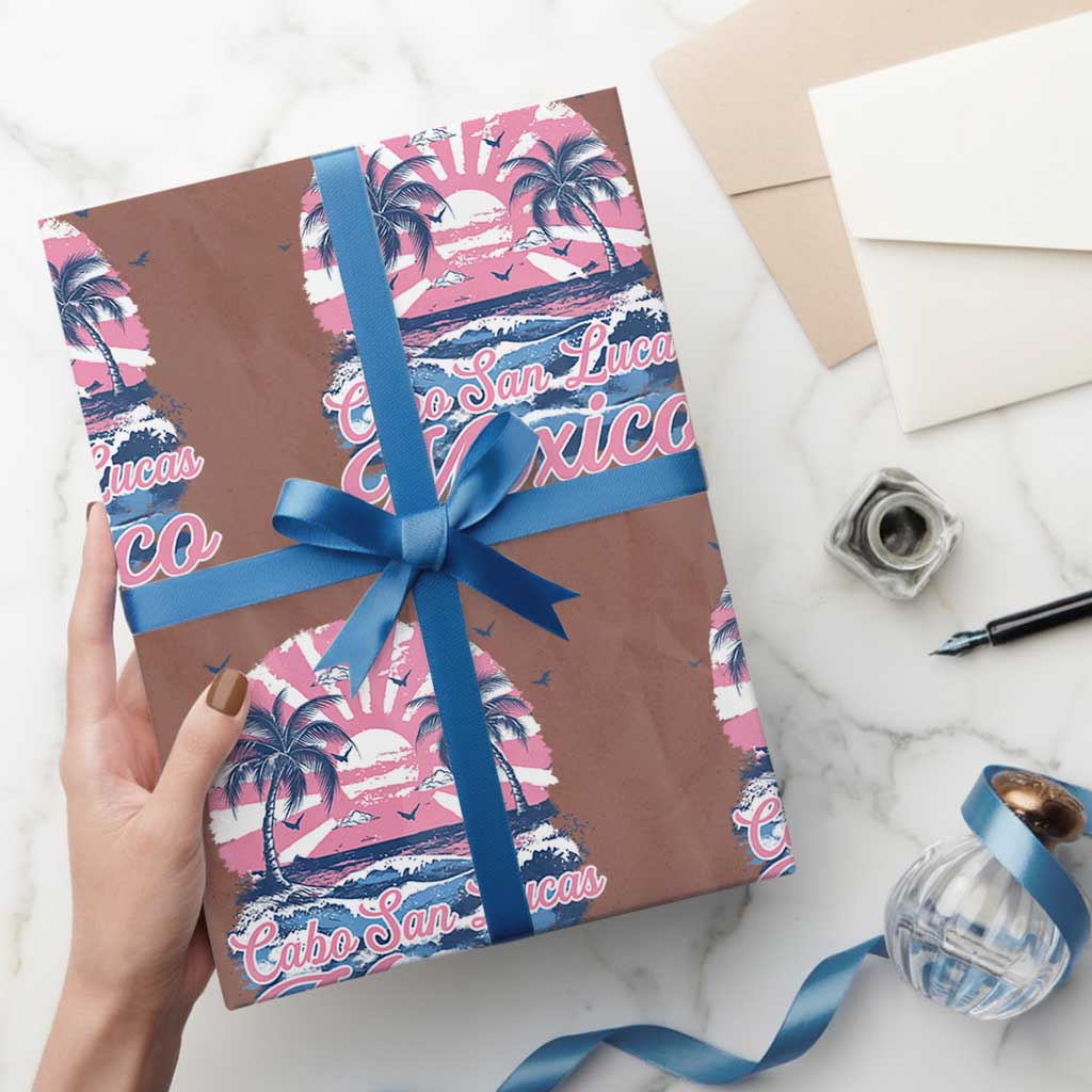 Cabo San Lucas Mexico Wrapping Paper Roll Vintage Retro Beach Summer Vacation Family Trip TS10 Mocha Print Your Wear