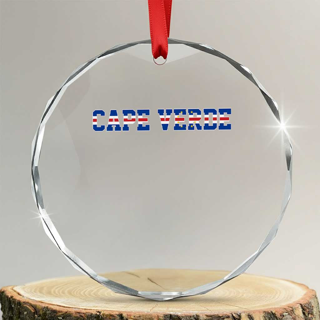 Cabo Verde Flag Cabo Verdean Pride Crystal Glass Ornament TS14 Transparent Glass 3'' Circle Print Your Wear