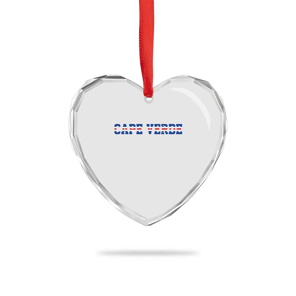 Cabo Verde Flag Cabo Verdean Pride Heart Crystal Glass Ornament TS14 Print Your Wear