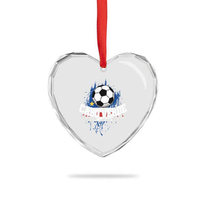 Cabo Verde Flag Football Graphic Heart Crystal Glass Ornament Cape Verde Soccer Fans Artistic Pride