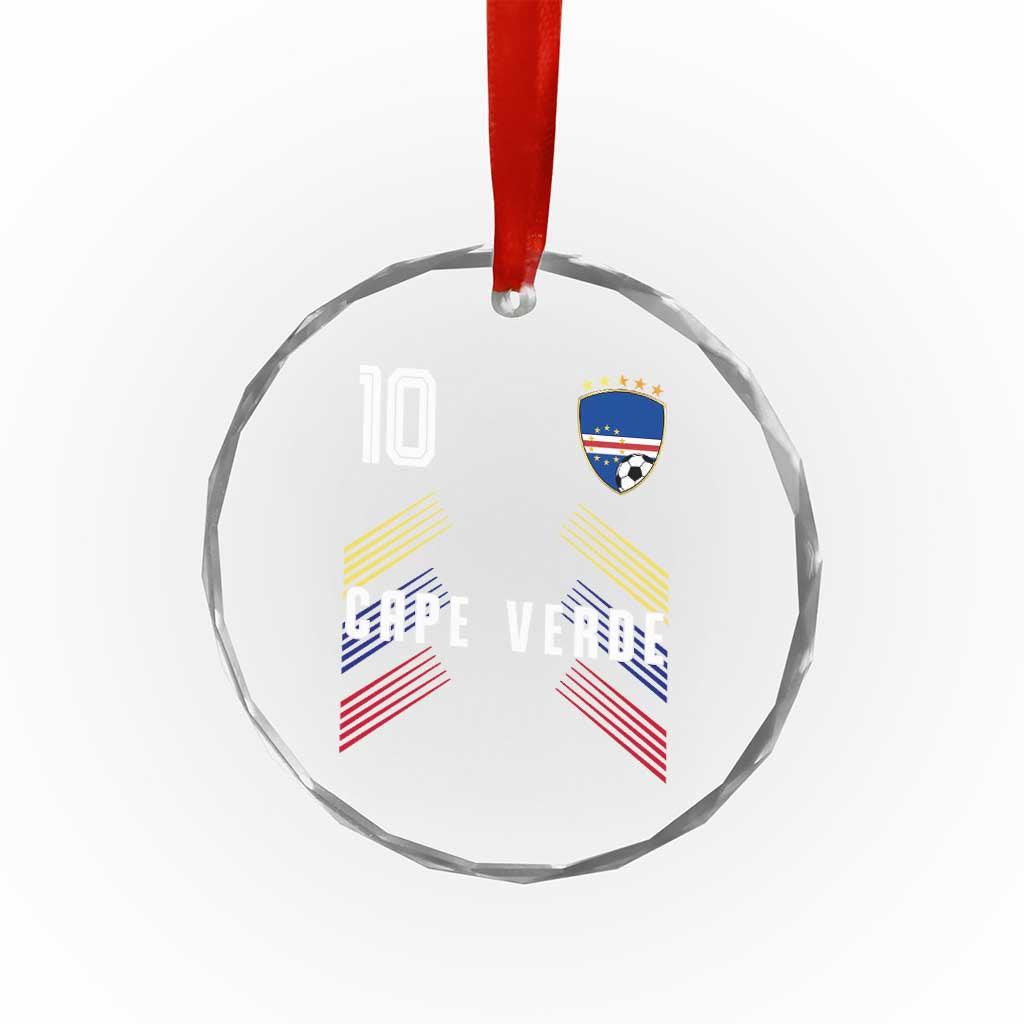 Cabo Verde Football Crest Pride Jersey Style Crystal Glass Ornament Cape Verde Soccer Fan Number 10 Athletic