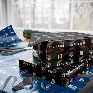 Cabo Verde Football Crest Pride Jersey Style Wrapping Paper Roll Cape Verde Soccer Fan Number 10 Athletic