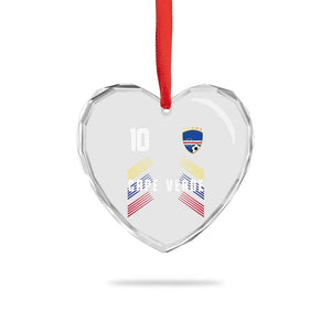 Cabo Verde Football Crest Pride Jersey Style Heart Crystal Glass Ornament Cape Verde Soccer Fan Number 10 Athletic