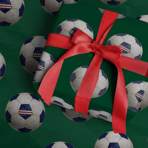 Cabo Verde Football Vintage Soccer Ball Graphic Wrapping Paper Roll