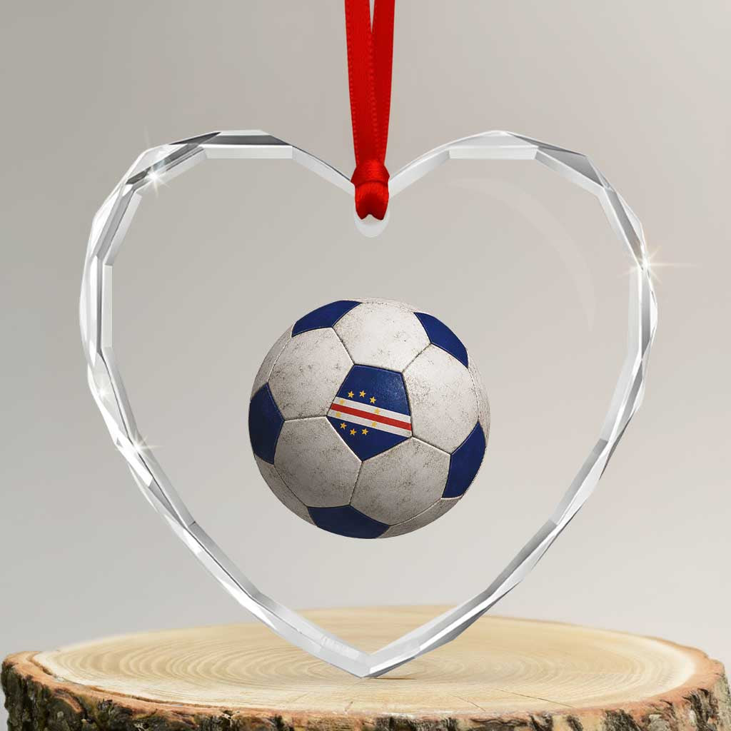 Cabo Verde Football Vintage Soccer Ball Graphic Heart Crystal Glass Ornament TS11 Transparent Glass 3'' Heart Print Your Wear