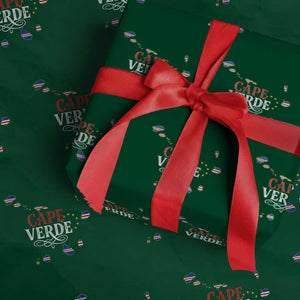 Cabo Verde Islands Flag Map Wrapping Paper Roll Cape Verde Vintage Pride TS02 Green Print Your Wear