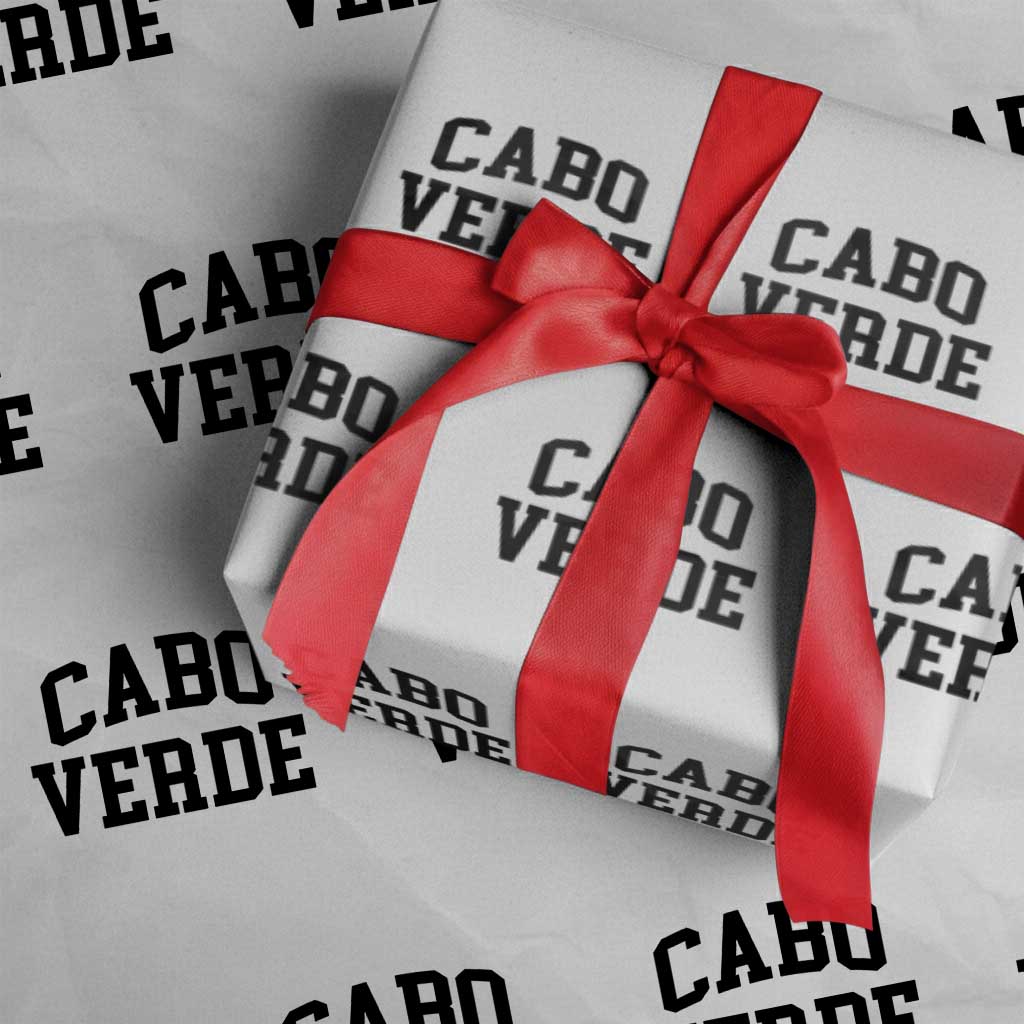 Cabo Verde Returns Home National Pride Varsity Style Wrapping Paper Roll Cape Verde Minimalist Text Graphic TS02 White Print Your Wear