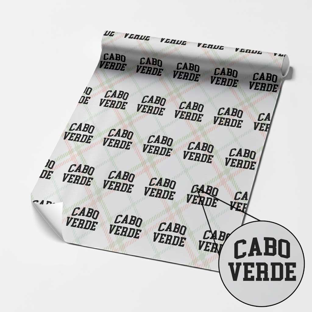 Cabo Verde Returns Home National Pride Varsity Style Wrapping Paper Roll Cape Verde Minimalist Text Graphic TS02 Christmas Plaid Print Your Wear