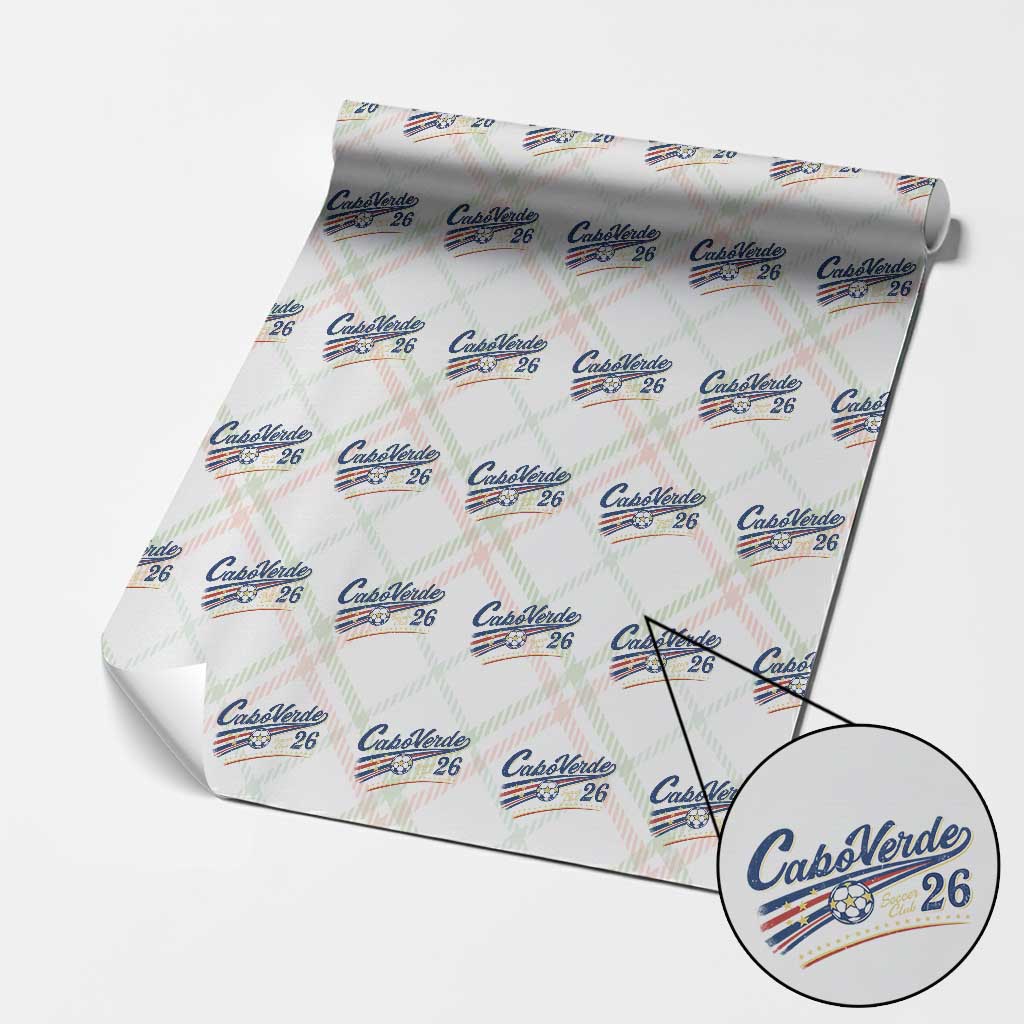 Cabo Verde Soccer Club 26 National Pride Wrapping Paper Roll Cape Verde Football Fans Retro Sporty Est. 2026