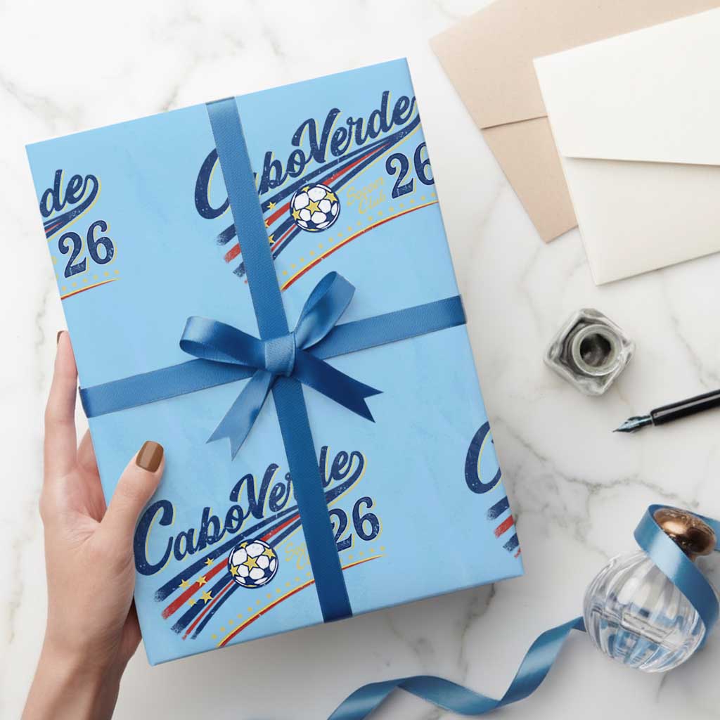 Cabo Verde Soccer Club 26 National Pride Wrapping Paper Roll Cape Verde Football Fans Retro Sporty Est. 2026