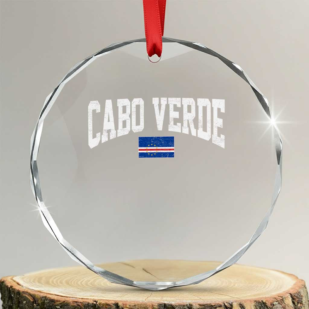 Cabo Verde Sports Throwback Crystal Glass Ornament Cape Verdean Pride Lovers TS11 Transparent Glass 3'' Circle Print Your Wear
