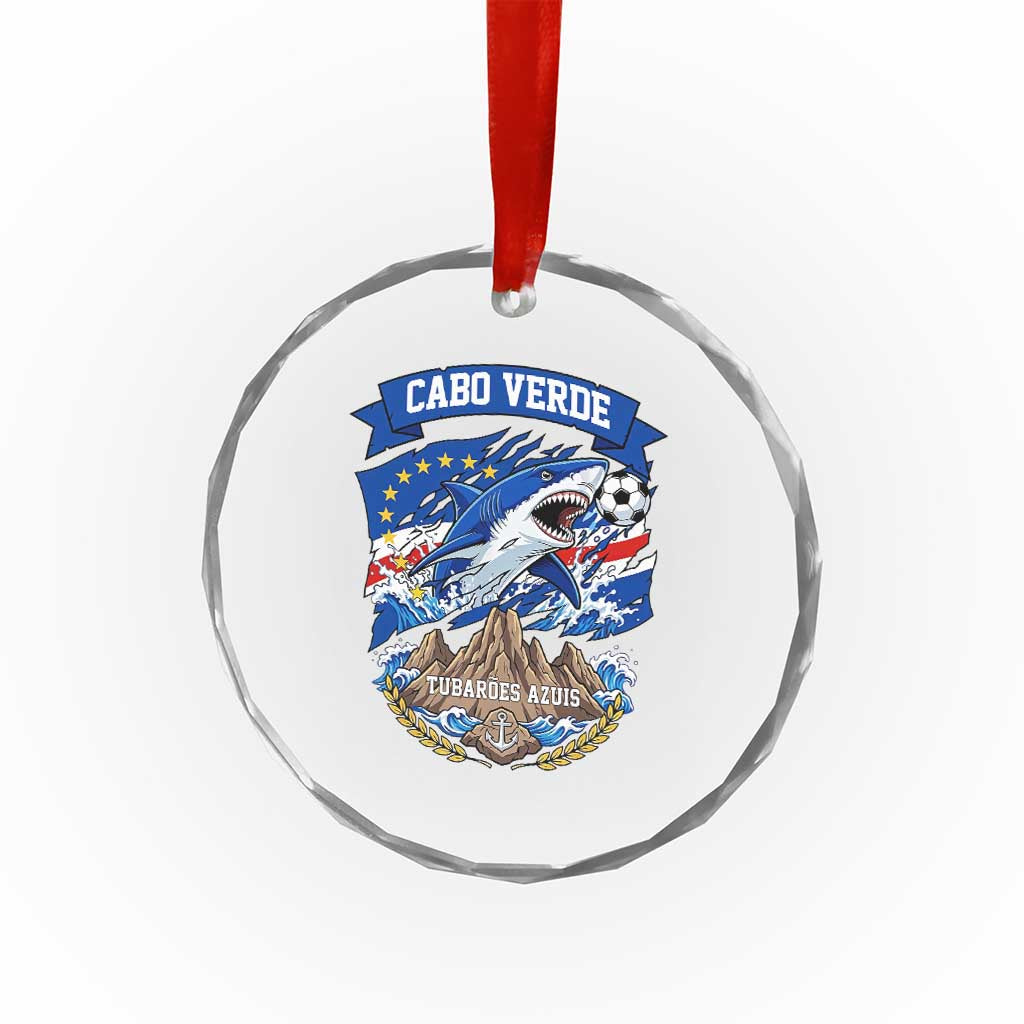 Cabo Verde Tubarões Azuis Soccer Pride Crystal Glass Ornament Cape Verde Blue Sharks Football Fans TS02 Print Your Wear