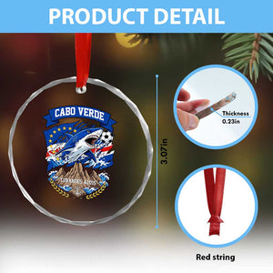 Cabo Verde Tubarões Azuis Soccer Pride Crystal Glass Ornament Cape Verde Blue Sharks Football Fans TS02 Print Your Wear