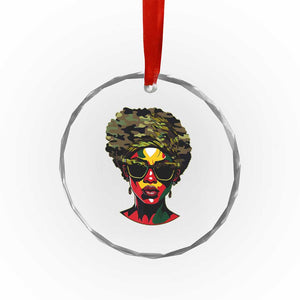 Camo African American Women Juneteenth Celebrating Black Freedom Day Crystal Glass Ornament TS11 Print Your Wear