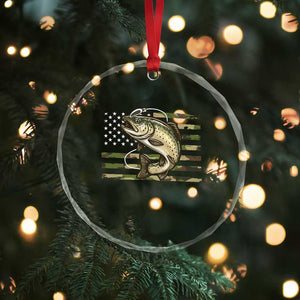 Camo Bass Fishing Crystal Glass Ornament Patriotic US Flag Fisherman TS10 Print Your Wear