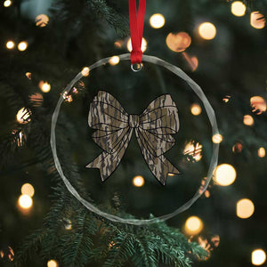 Camo Coquette Bow Duck Hunting Crystal Glass Ornament Retro Camouflage TS02 Print Your Wear