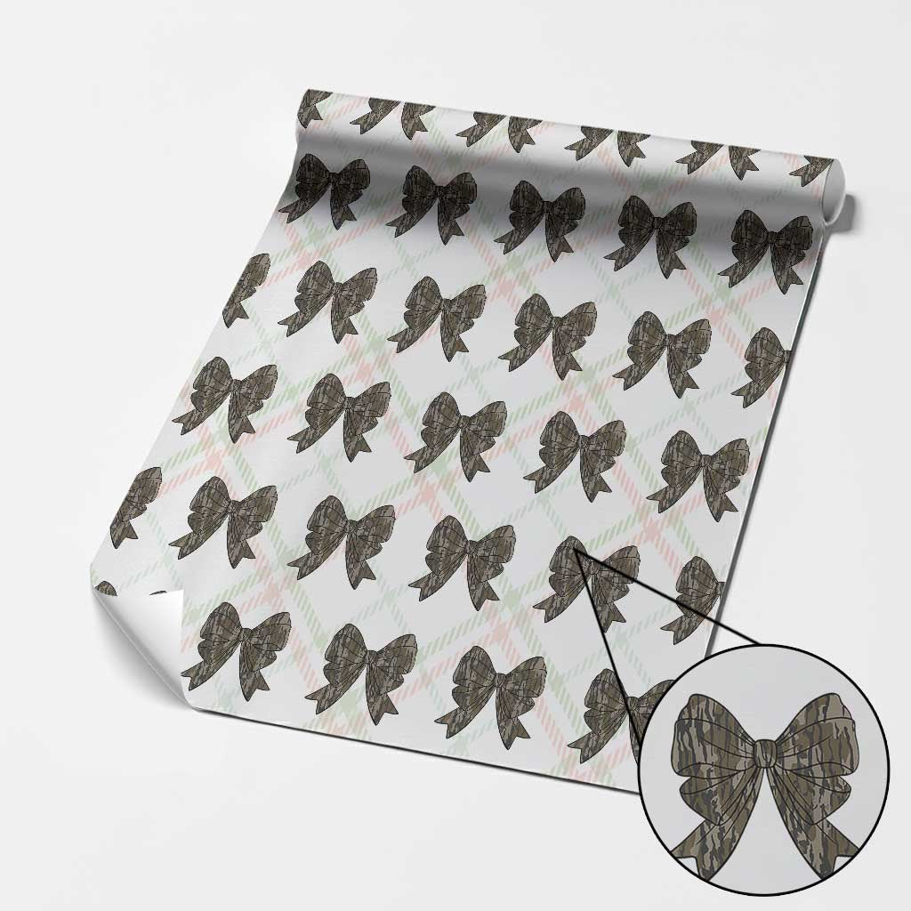 Camo Coquette Bow Duck Hunting Wrapping Paper Roll Retro Camouflage TS02 Christmas Plaid Print Your Wear