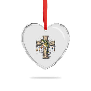 Camo Jesus Cross Fishing Heart Crystal Glass Ornament Faith Family Fishing Fathers Day TS12 Print Your Wear