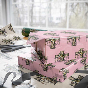 Camo Jesus Cross Fishing Wrapping Paper Roll Faith Family Fishing Fathers Day TS12 Light Pink Print Your Wear