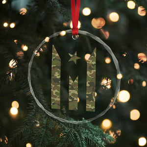 Camo Puerto Rico Flag Crystal Glass Ornament Hispanic Heritage Month Boricua Rican TS10 Print Your Wear