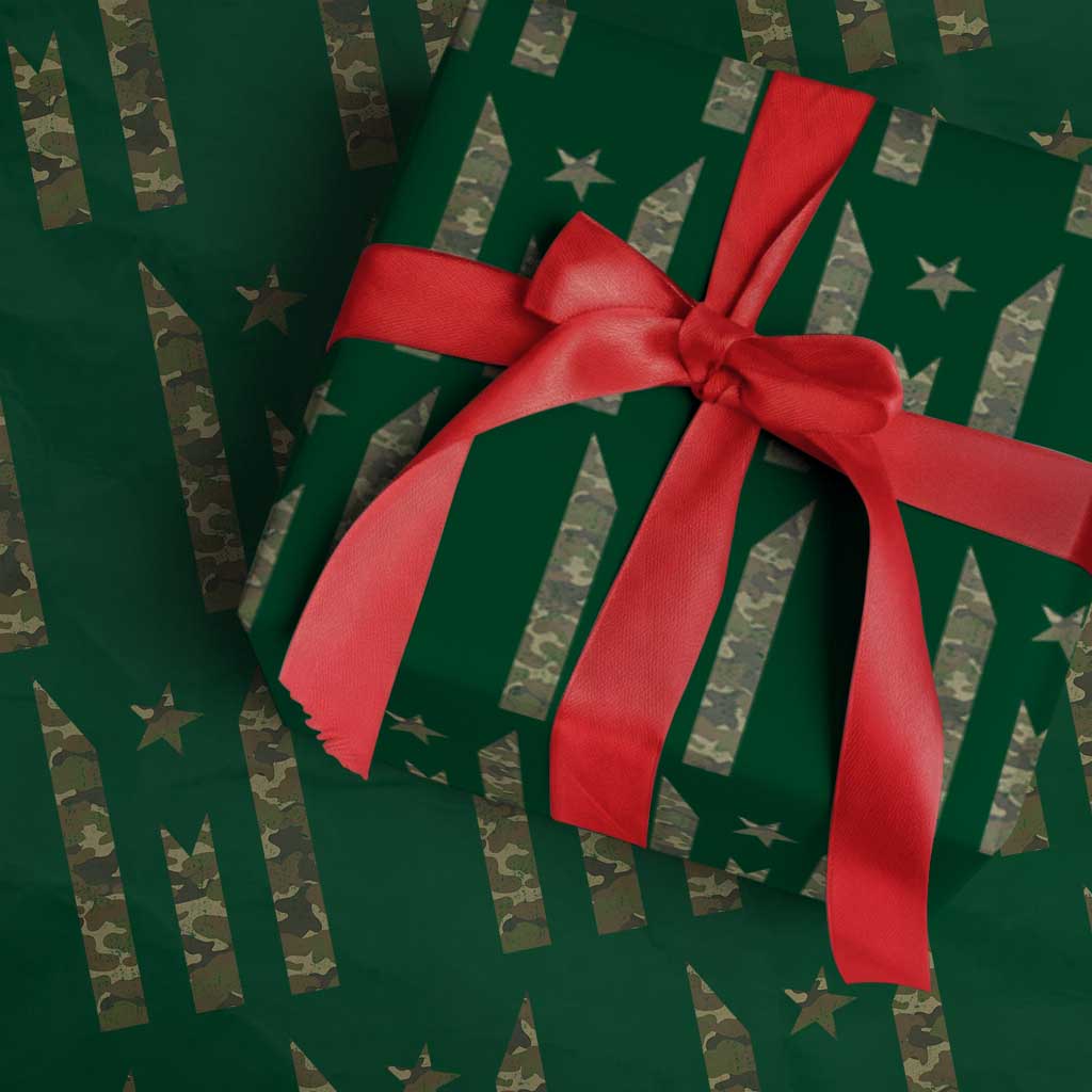 Camo Puerto Rico Flag Wrapping Paper Roll Hispanic Heritage Month Boricua Rican TS10 Green Print Your Wear