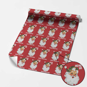 Camo Santa Christmas Wrapping Paper Roll Ho Ho Ho Hooah Christmas TS14 Red Print Your Wear
