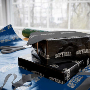 Camo Softball Wrapping Paper Roll Vintage Camouflage Softball Varsity Game Day TS10 Black Print Your Wear