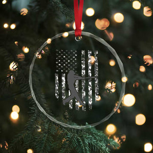 Camo US Flag Baseball Player Crystal Glass Ornament Retro Camouflage American Flag Patriotic TS10 Print Your Wear