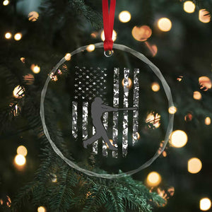 Camo US Flag Baseball Player Crystal Glass Ornament Retro Camouflage American Flag Patriotic TS10 Print Your Wear