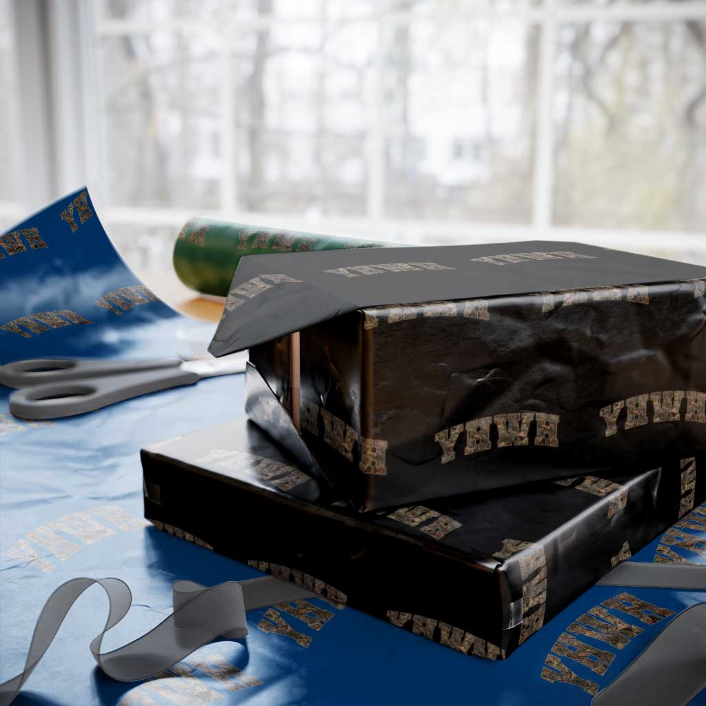 Camo YHWH Wrapping Paper Roll Christianity Jesus Preppy Christian Faith Bible Verse TS10 Black Print Your Wear