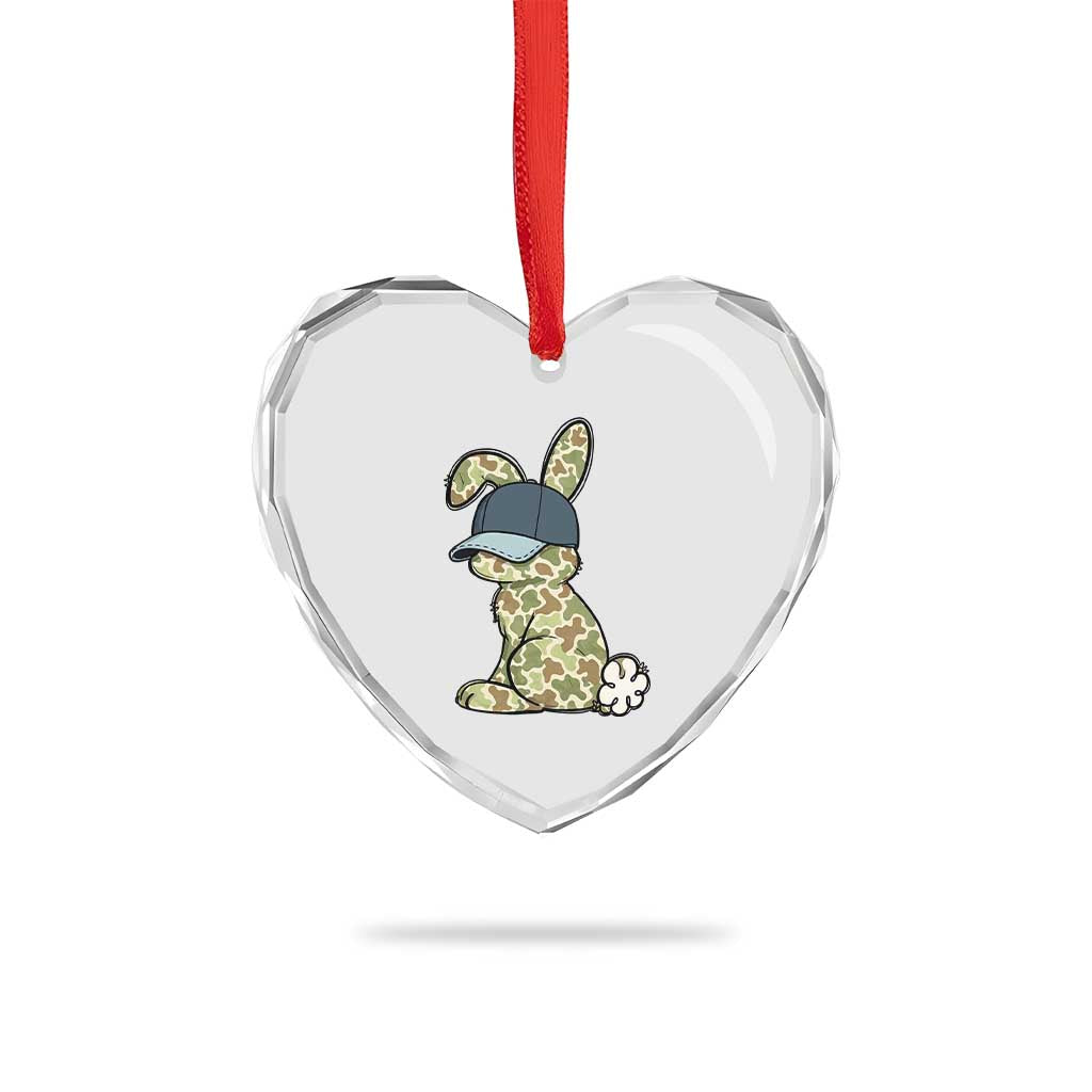 Camouflage Bunny Heart Crystal Glass Ornament Funny Hunter Easter Gift TS12 Print Your Wear